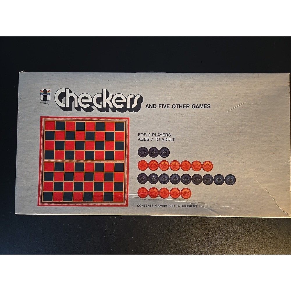 Checkers Board Game The Rainbow Works New Factory Vintage 1974